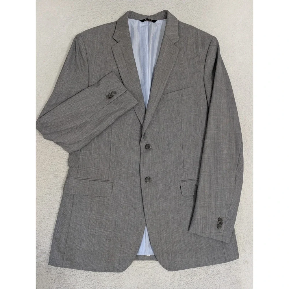 Banana Republic Blazer Mens 44L Coat tailored fit Jacket Glen Check Plaid Wool‎